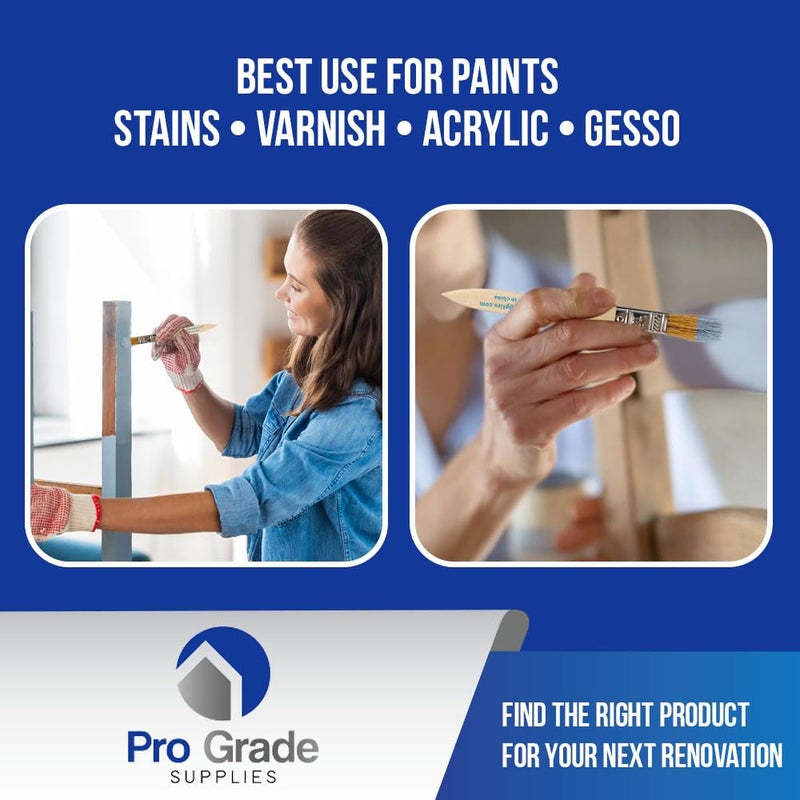 Pro-Grade Pro Grade - Chip Paint Brushes - 96 Ea 1/2 Inch Chip Paint Brush Light Brown - Image 4